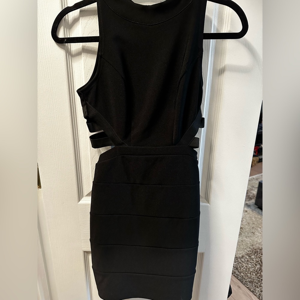Black cutout body-con dress